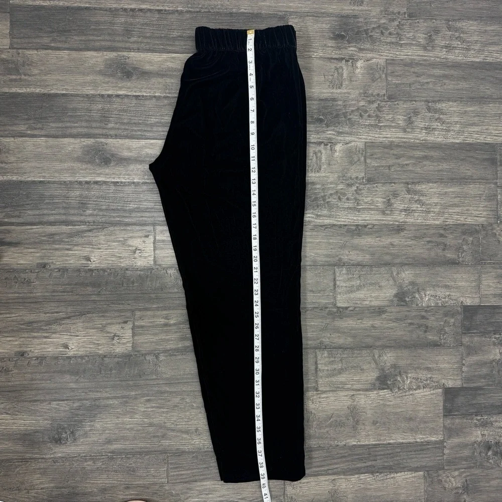 J.Crew Women Pull-on Easy Pant in Black Velvet Relaxed Ankle Pants Size 12T NWT